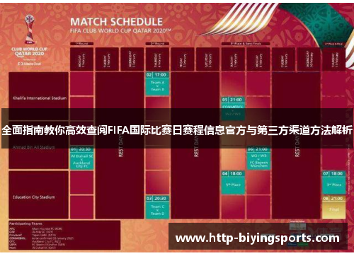 全面指南教你高效查阅FIFA国际比赛日赛程信息官方与第三方渠道方法解析 全面指南教你高效查阅FIFA国际比赛日赛程信息官方与第三方渠道方法解析