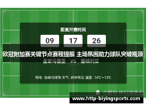 欧冠附加赛关键节点赛程提醒 主场氛围助力球队突破瓶颈